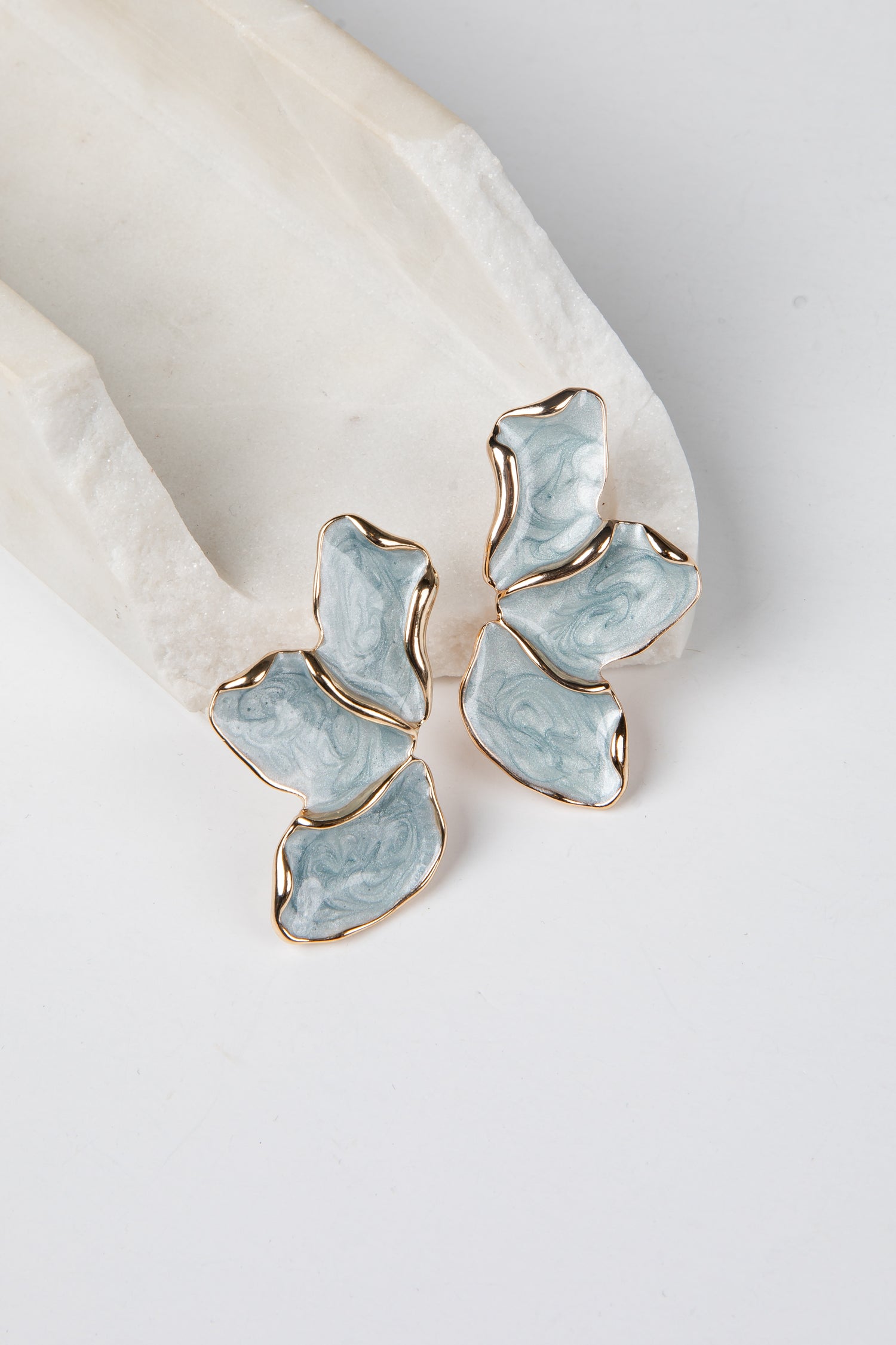 FINAL SALE - Harlow Blue Flower Drop Earrings