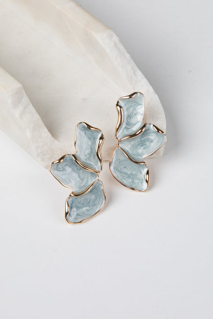 FINAL SALE - Harlow Blue Flower Drop Earrings
