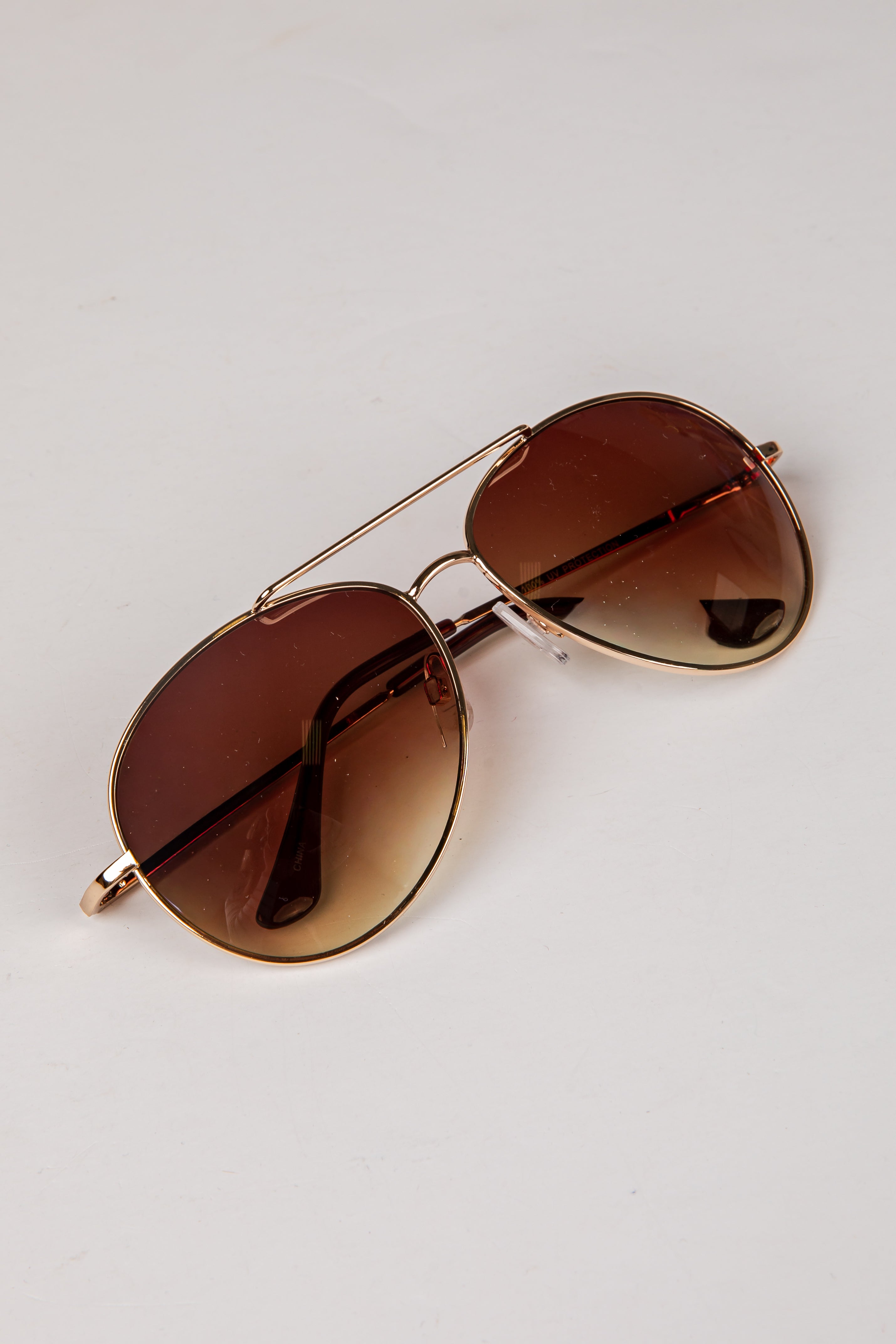 Warm Horizon Brown Aviator Sunglasses