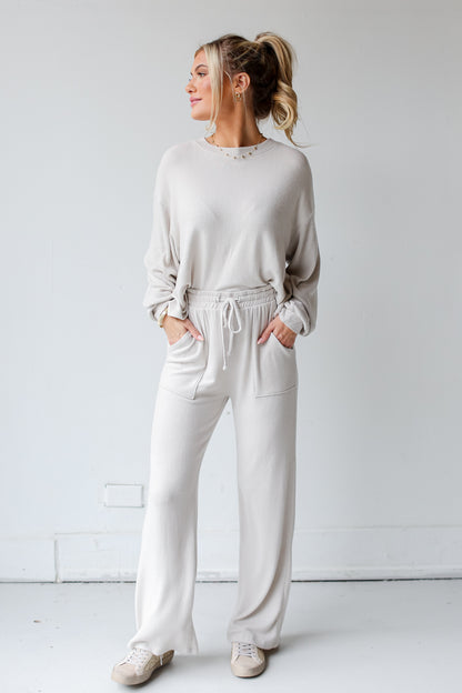 Brushed Knit Lounge Pants front view