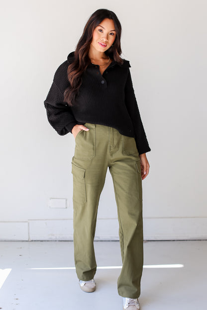 green Cargo Jeans front view