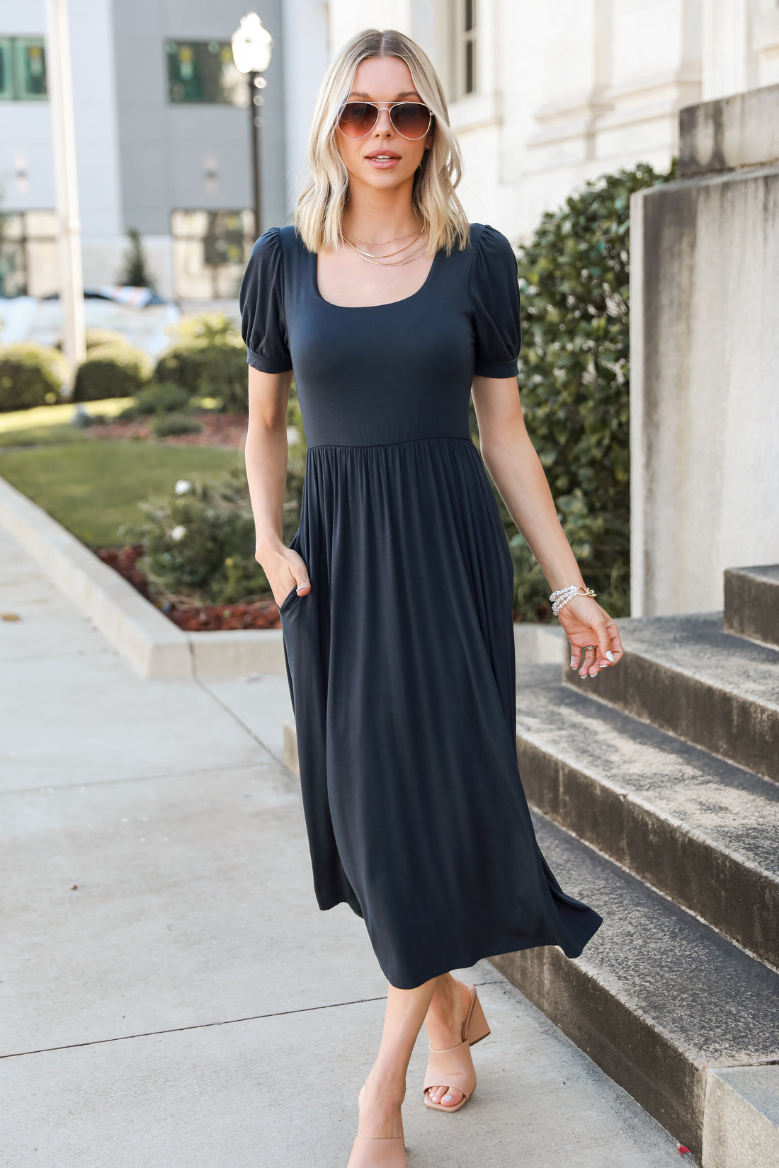 charcoal Midi Dress