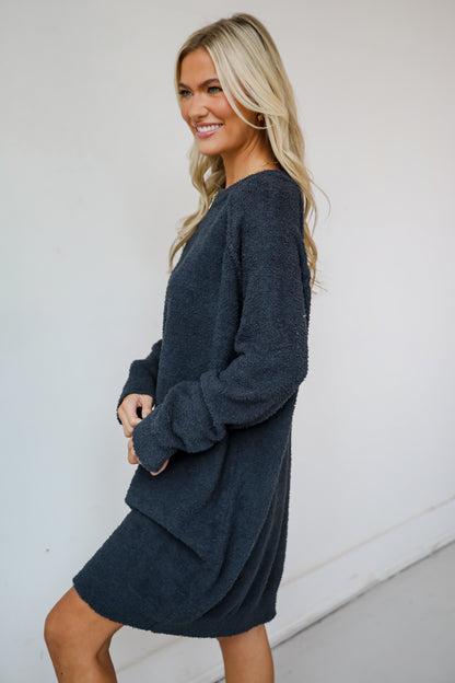 Addison Fuzzy Knit Mini Sweater Dress