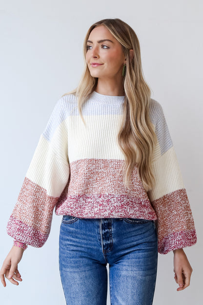 Color Block Sweater on model