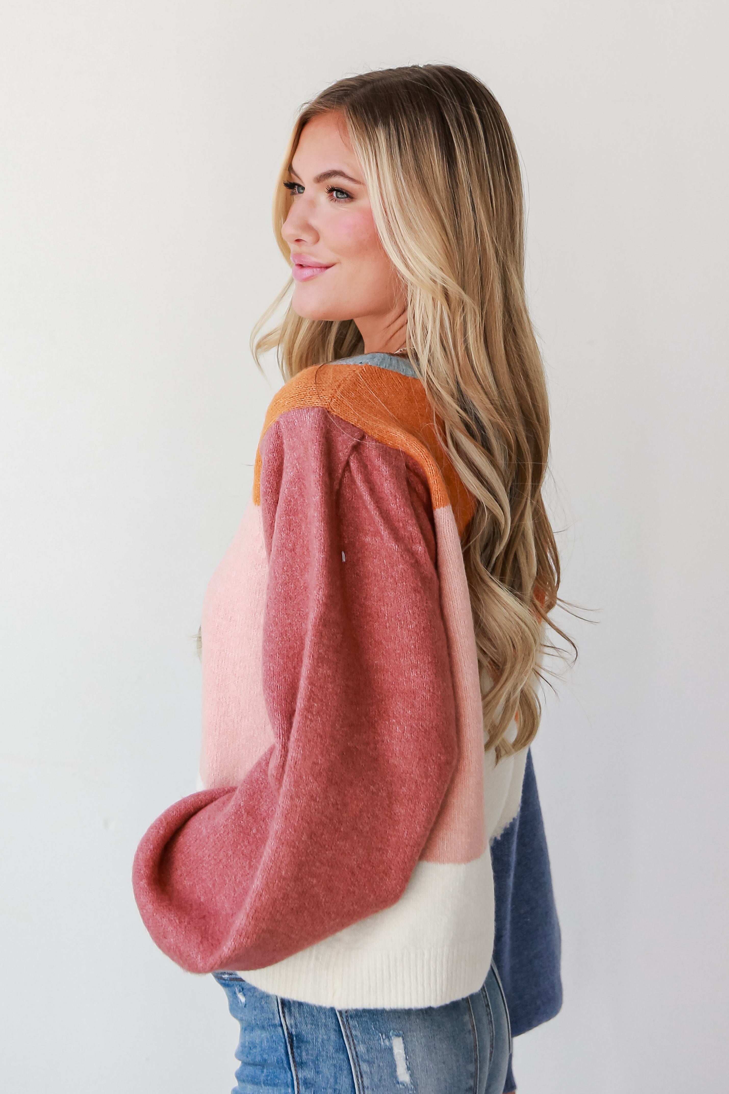 trendy Color Block Sweater