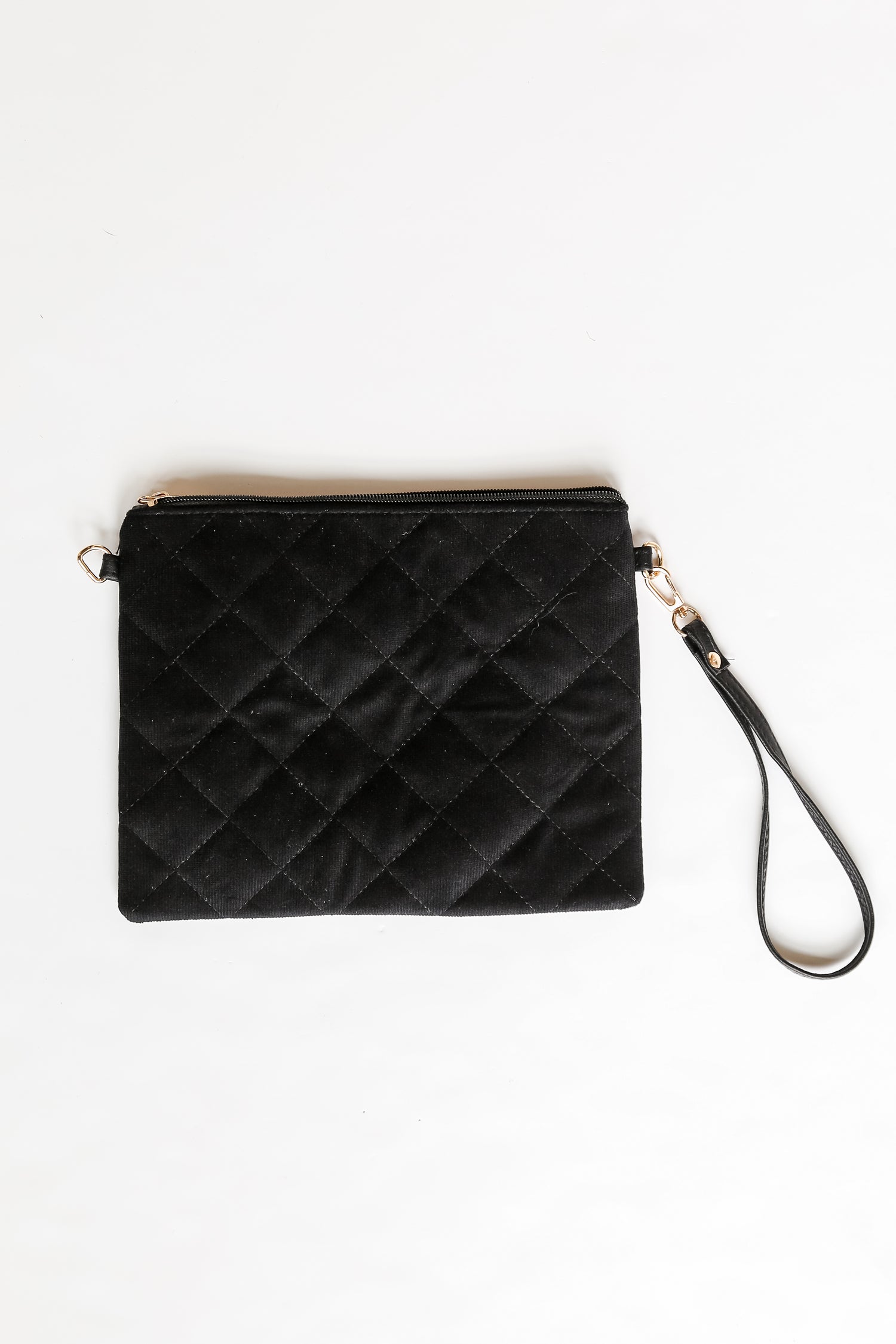 black Black Corduroy Crossbody Bag flat lay