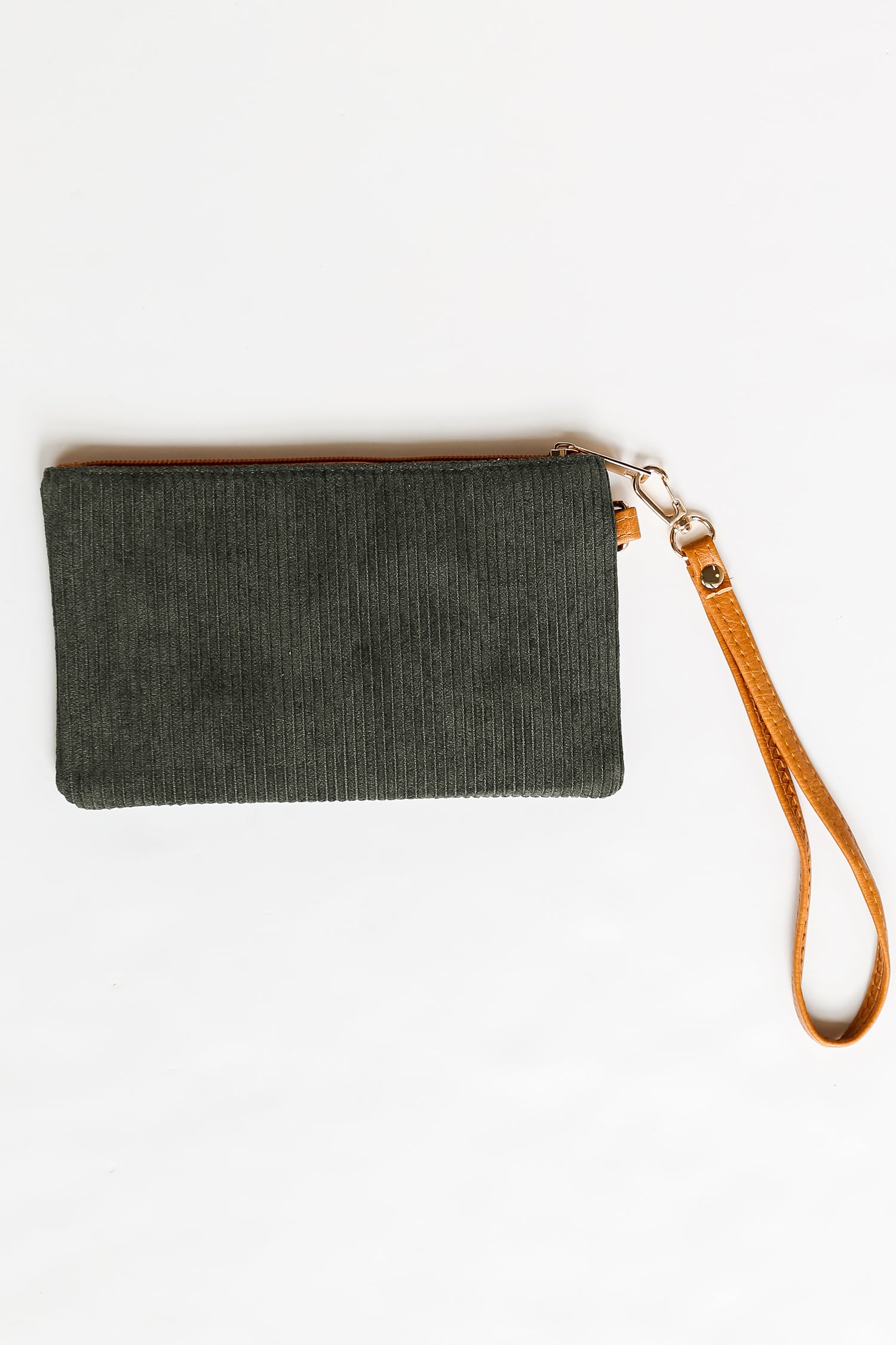FINAL SALE - Unbelievably Cute Olive Corduroy Wristlet