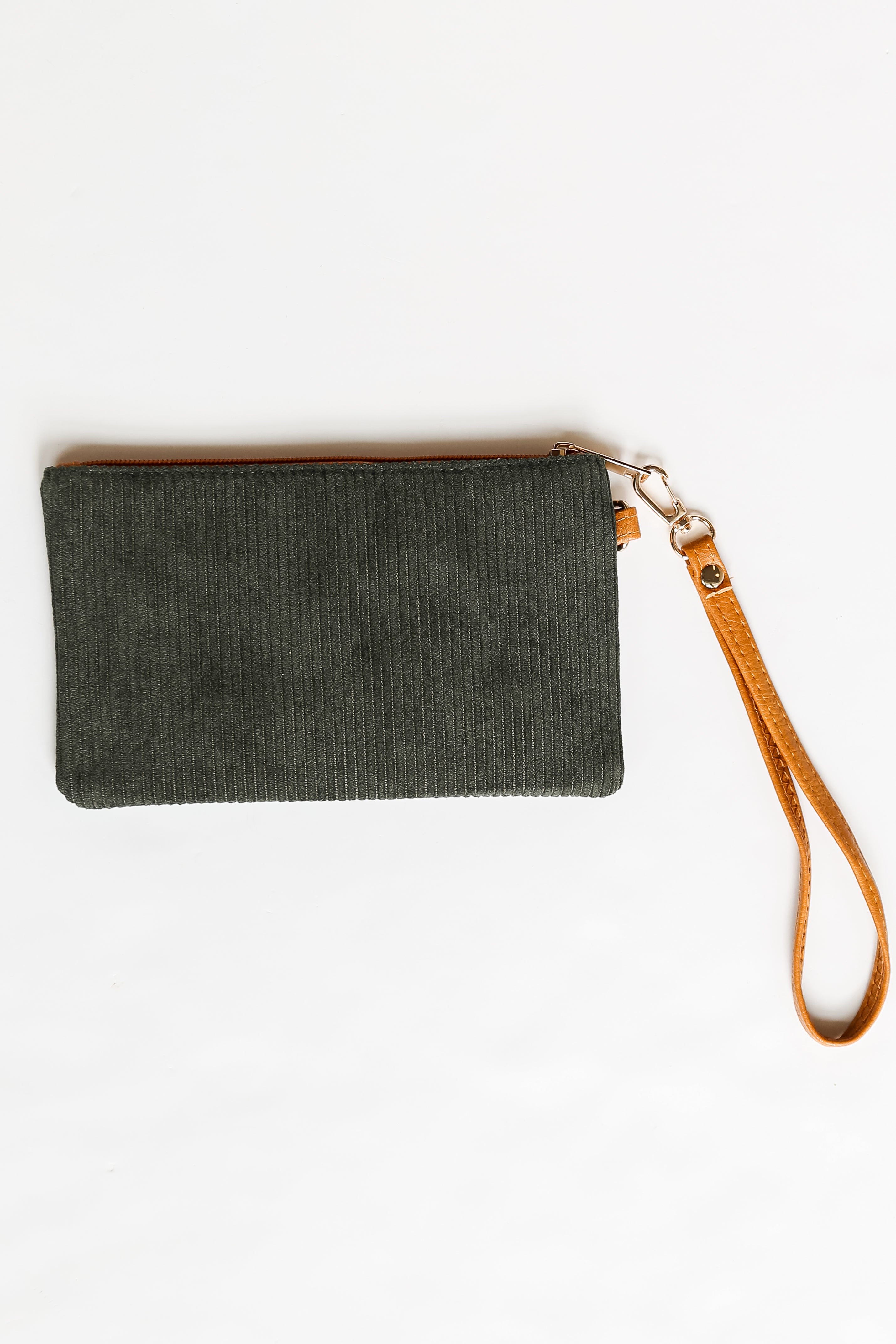 FINAL SALE - Unbelievably Cute Olive Corduroy Wristlet