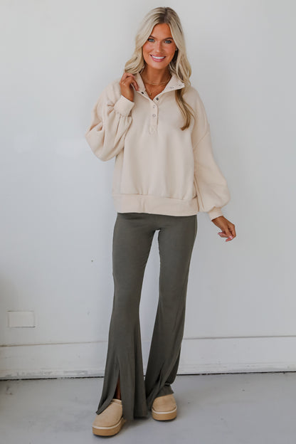 Cozy Weekend Plans Cream Pullover
