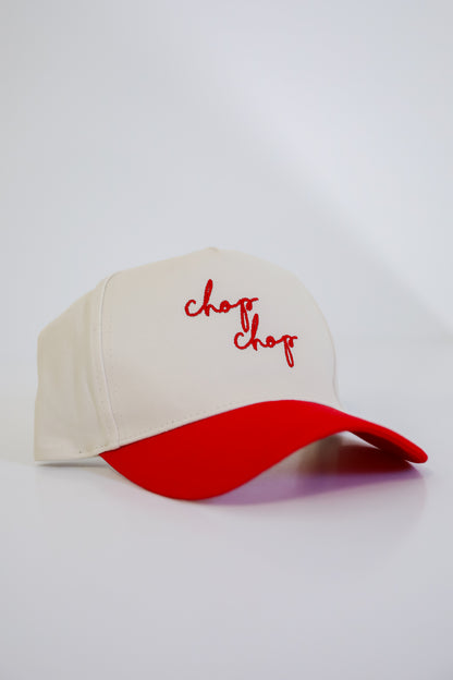 Chop Chop Script Embroidered Color Block Hat