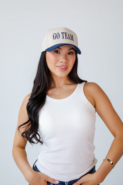 Navy Go Team Color Block Embroidered Hat