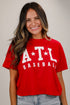 Red ATL Star Baseball Cropped Tee