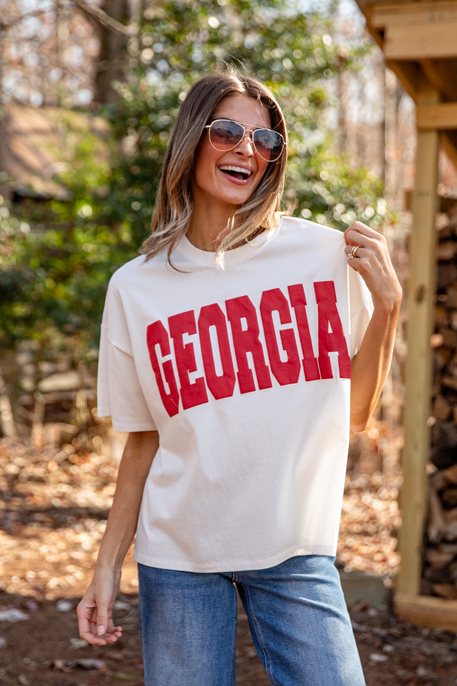 Woman wearing a &