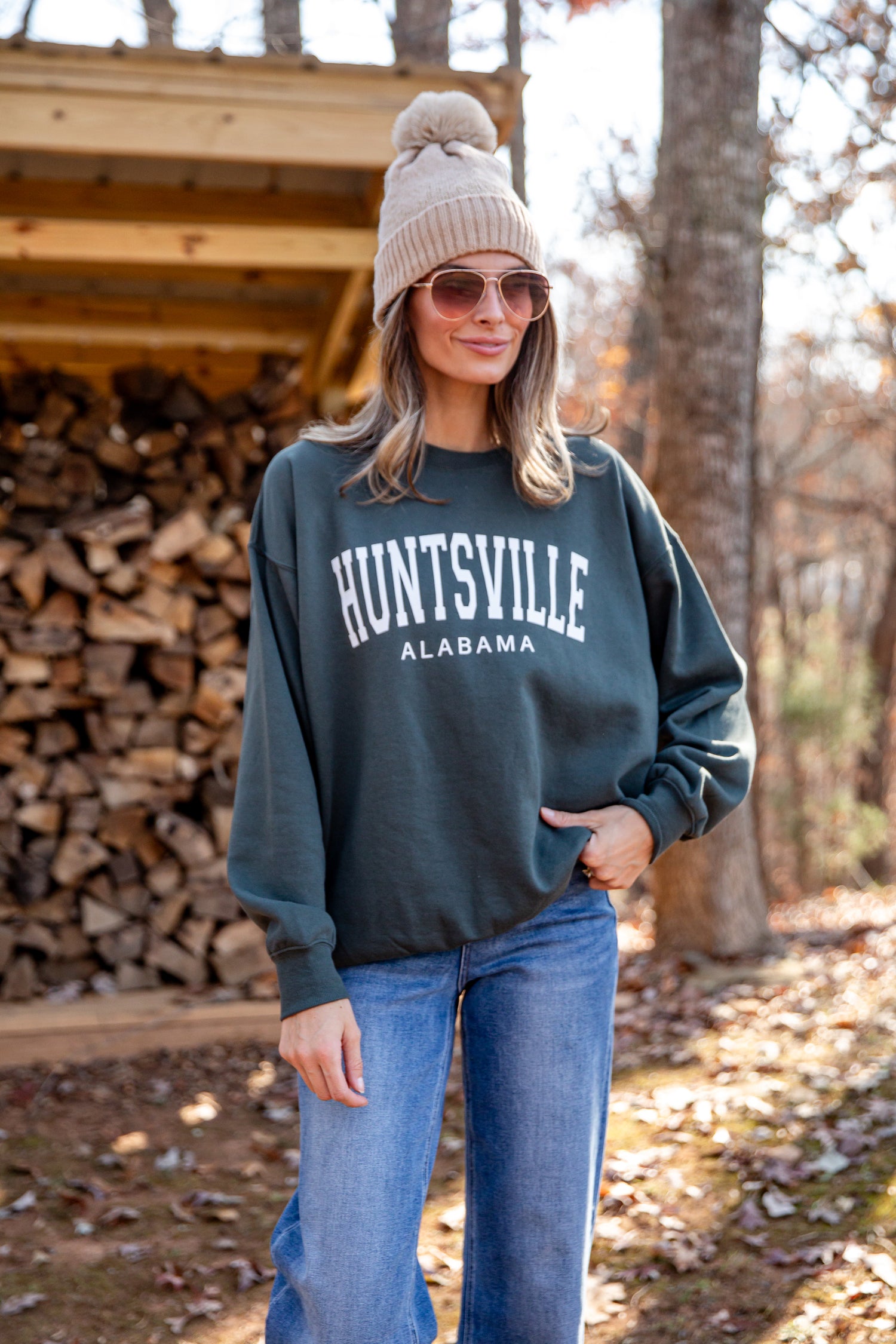 Woman wearing a &