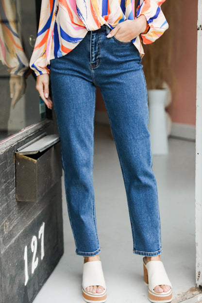 dark wash Mom Jeans