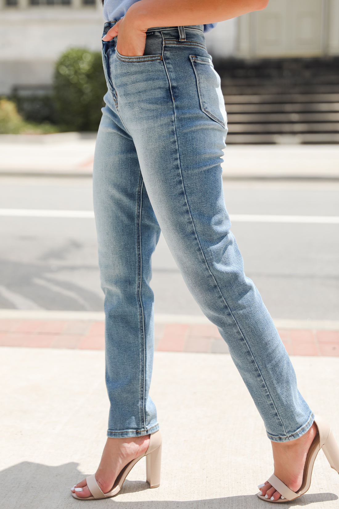 Mom Jeans on model