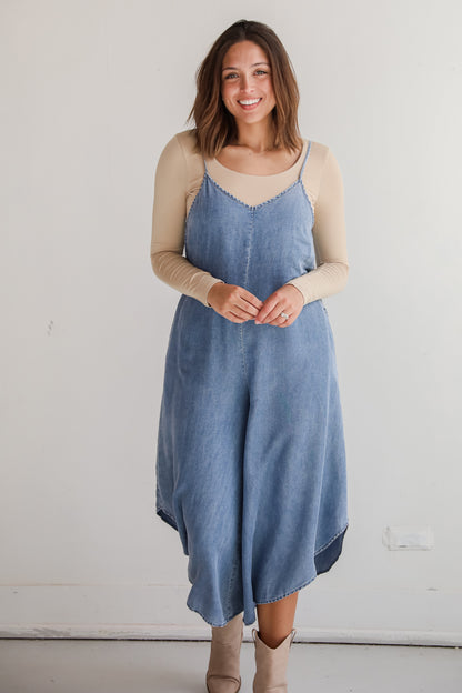 Seasoned Chicness Denim Wide Leg Jumpsuit