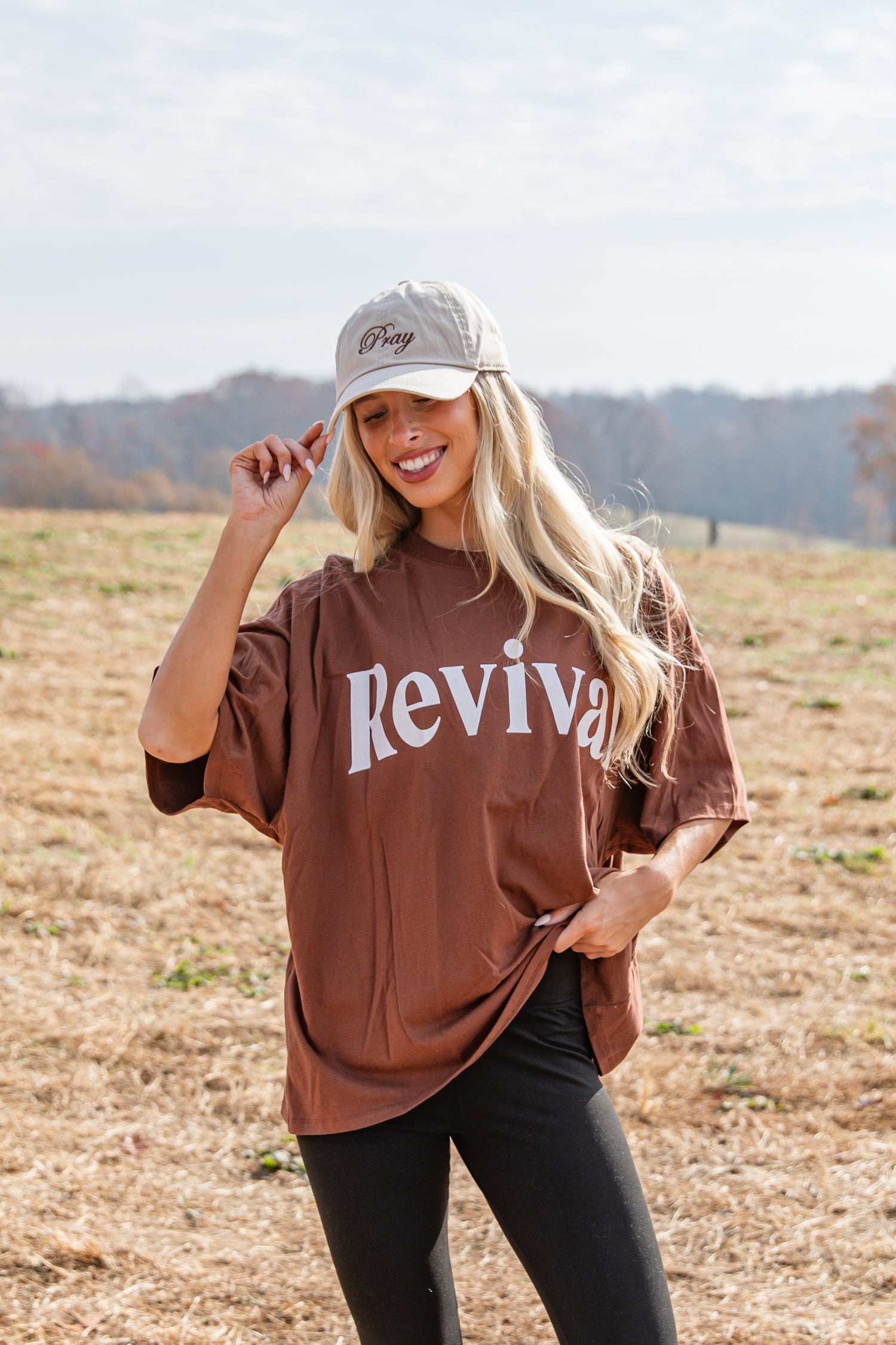 Woman wearing a brown &