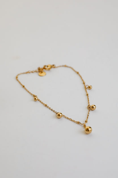 Sutton Gold Ball Charm Anklet