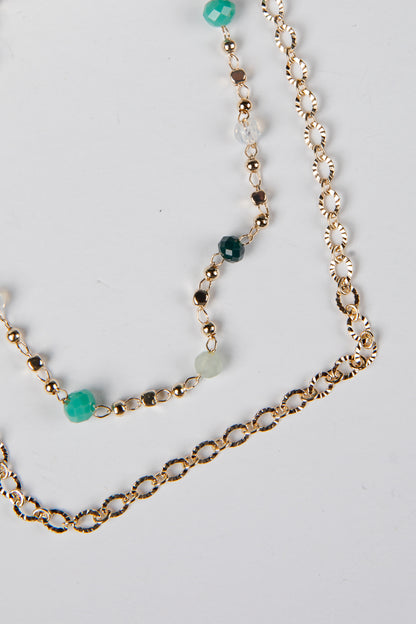 Kate Gold Layered Bead Chain Anklet
