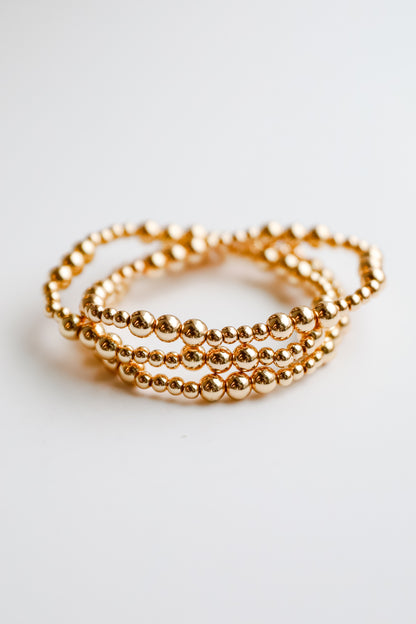 Brooklyn Gold Beaded Bracelet Set