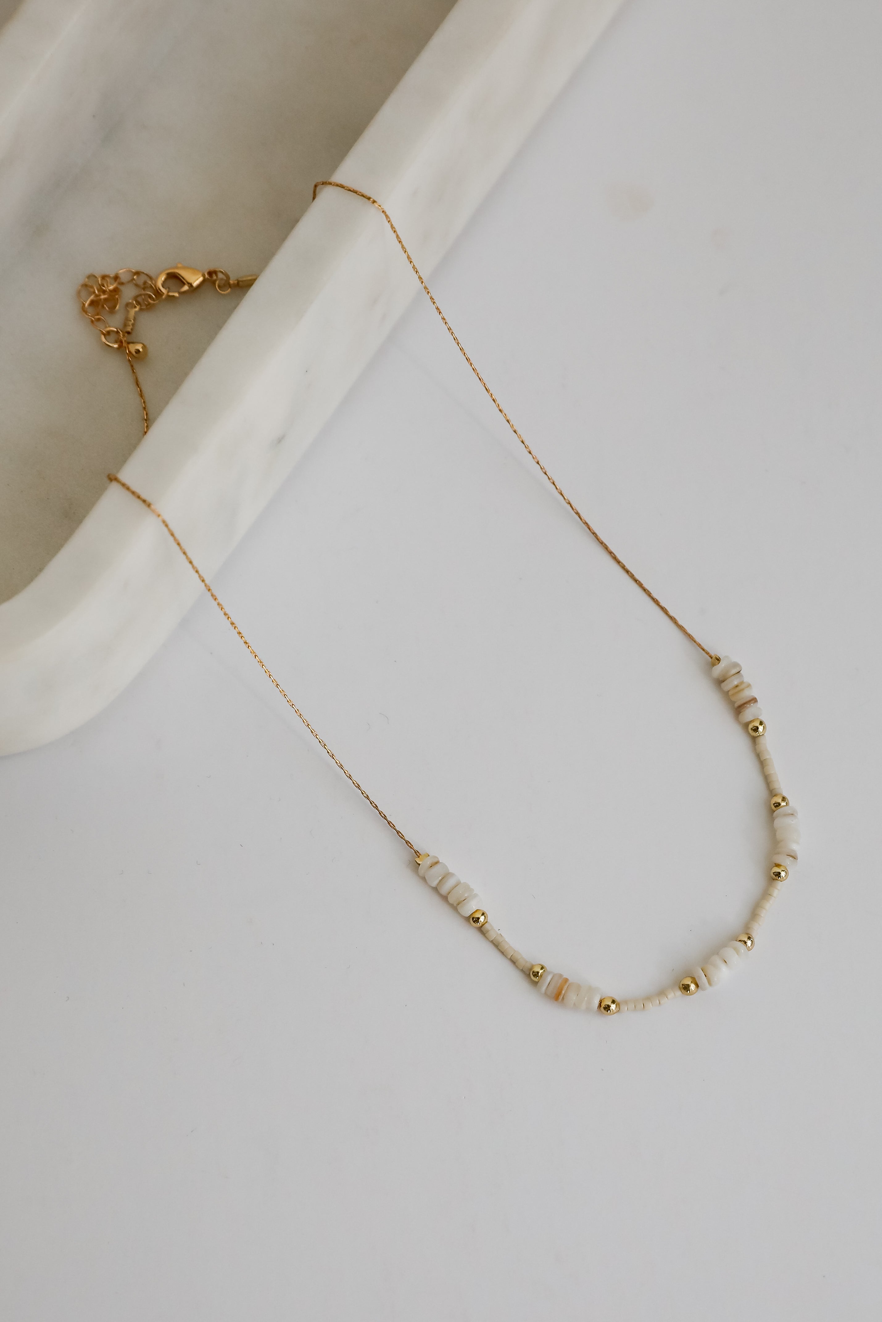 Ayla Gold Beaded Chain Necklace