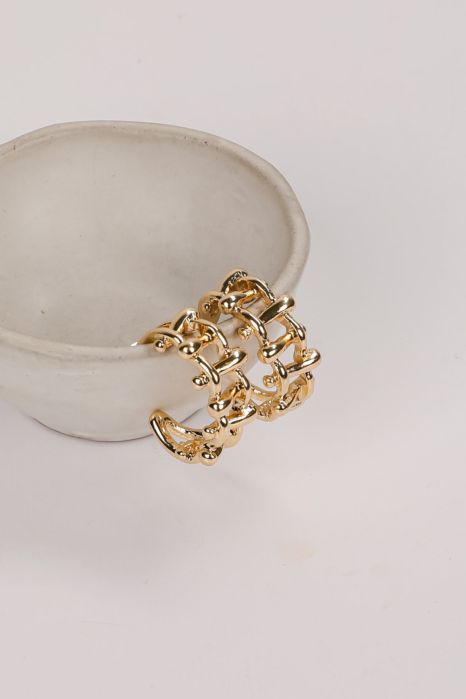 Maggie Gold Chainlink Hoop Earrings