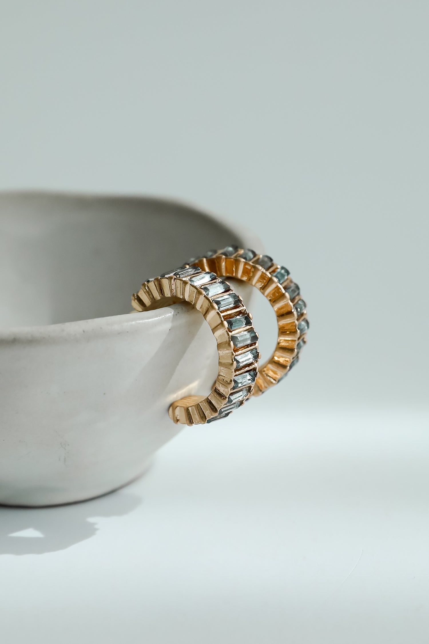 Presley Gold Gemstone Hoop Earrings