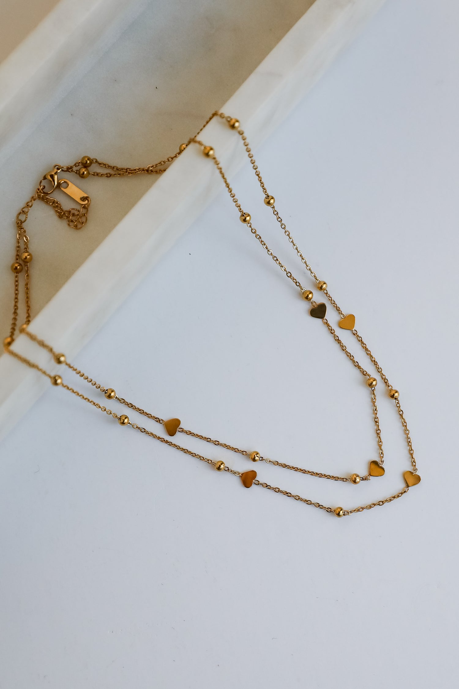 Rosie Gold Heart Charm Layered Necklace
