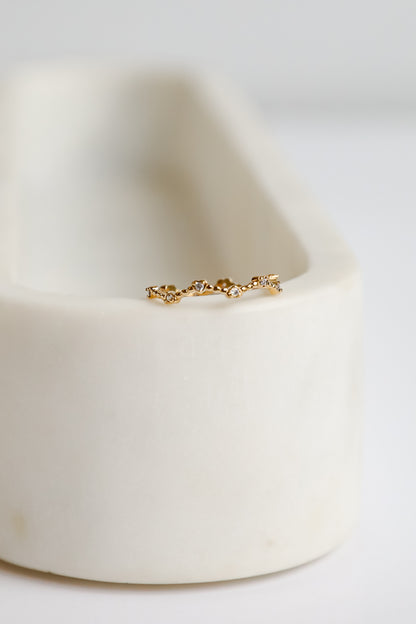 Everleigh Gold Rhinestone Heart Ring