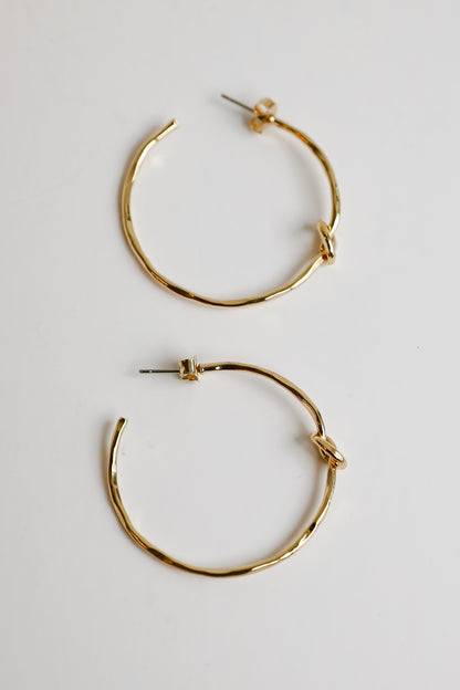 Blakely Gold Knot Hoop Earrings