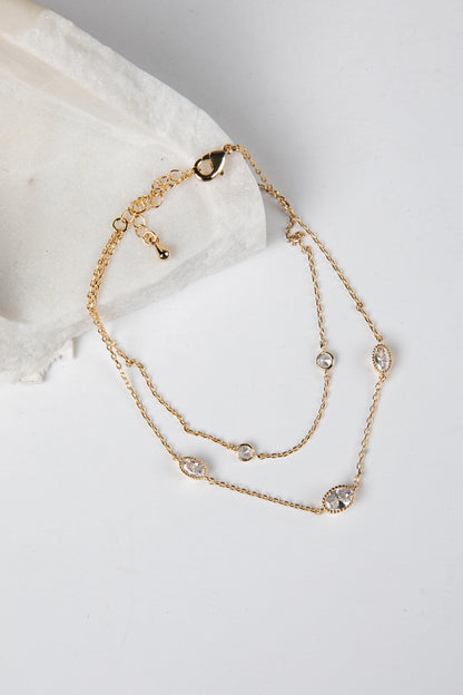 Finley Gold Layered Detail Anklet