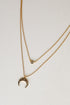Gold Crescent Horn Layered Necklace