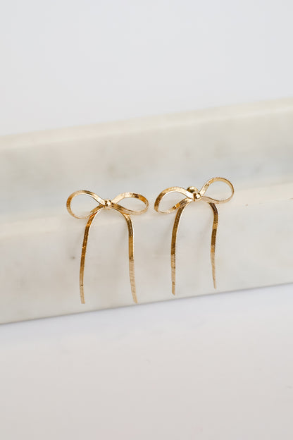Averie Gold Bow Earrings