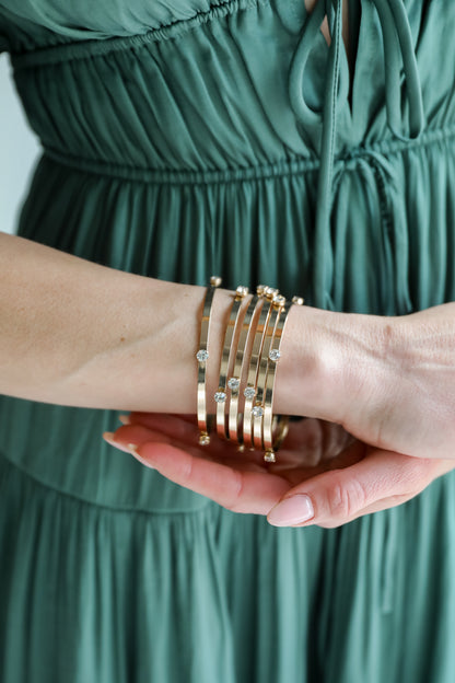 Ashley Gold Rhinestone Bangle Set