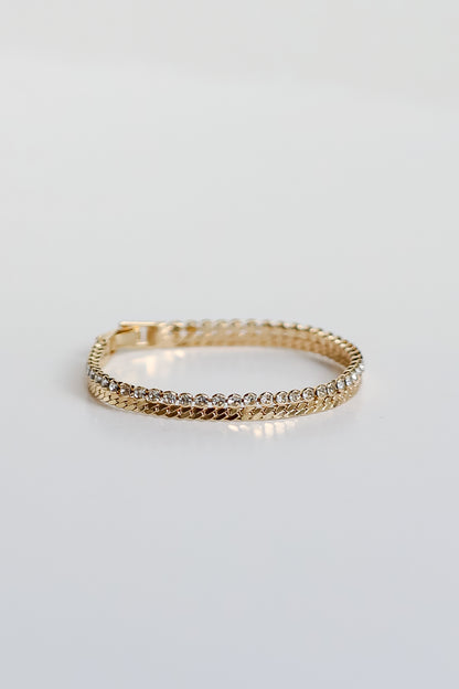 Gabriella Gold Rhinestone Chain Bracelet