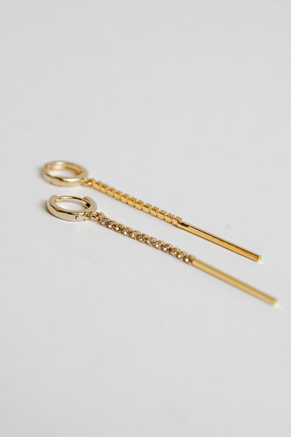 Alina Gold Rhinestone Drop Earrings