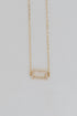 Gold Rhinestone Bar Charm Necklace