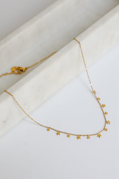 Elise Gold Star Charm Necklace