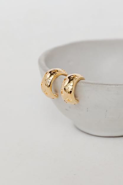 Hallie Gold Star Mini Hoop Earrings