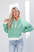 Beloved Presence Striped Quarter Zip Sweater
