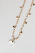 Gold Beaded Crescent Horn Necklace