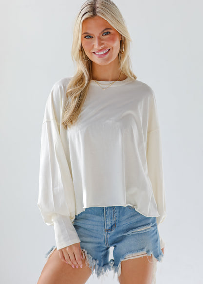 Aubree Cropped Long Sleeve Tee