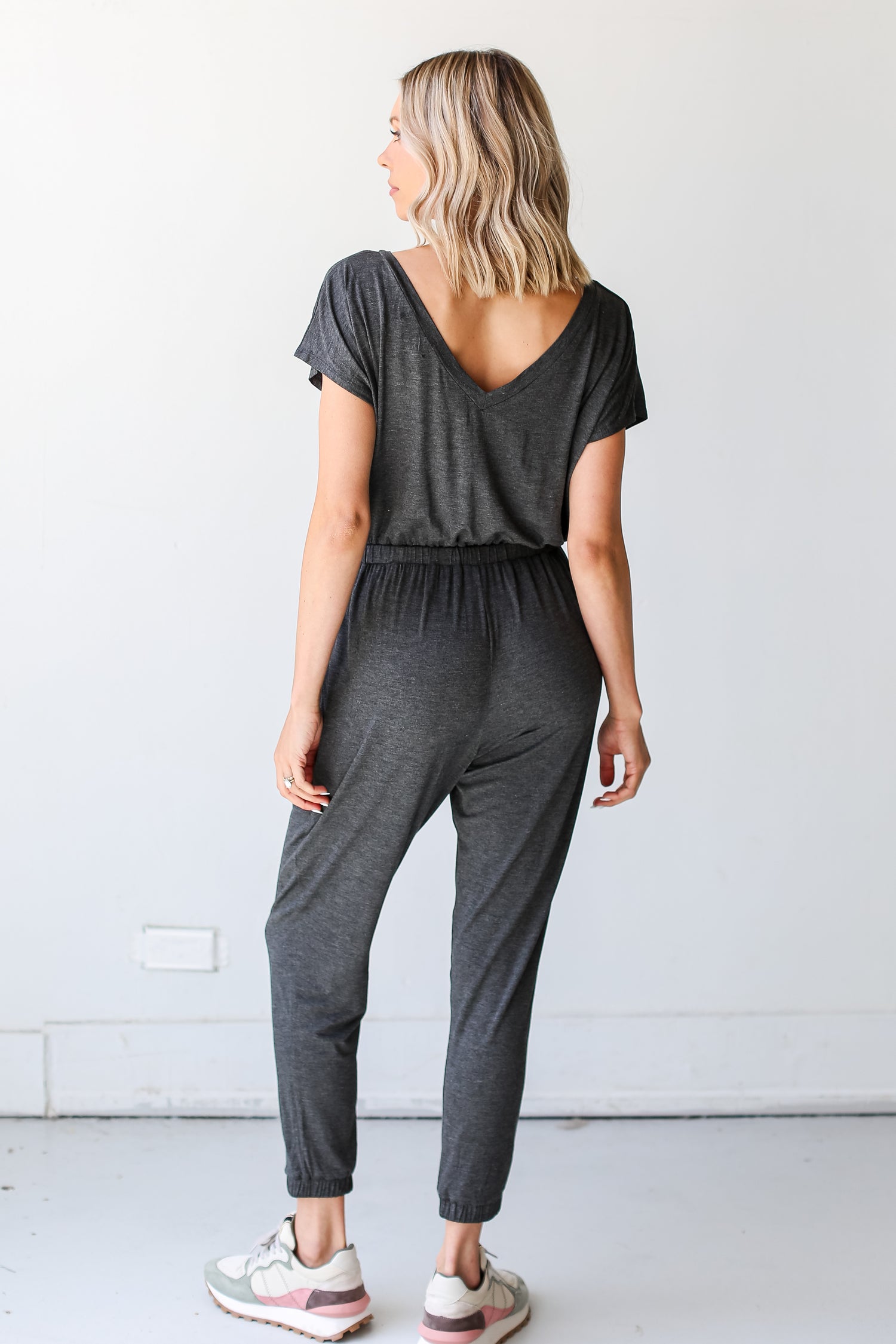 charcoal Jumpsuit back view