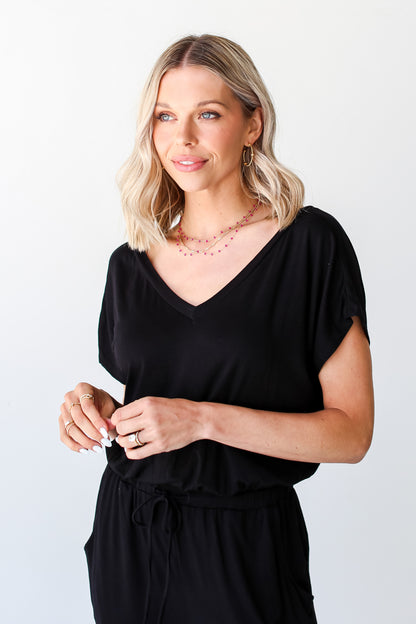 black Jumpsuit close up