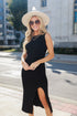 black Ribbed Knit Midi Dress Online Dress Boutiques