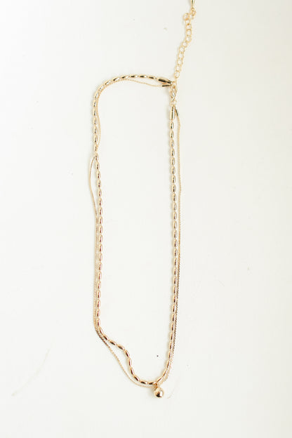 Gold Layered Chain Necklace flat lay
