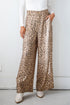 Wildly Poised Leopard Metallic Trouser Pants
