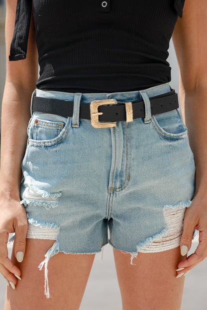 Distressed Denim Shorts