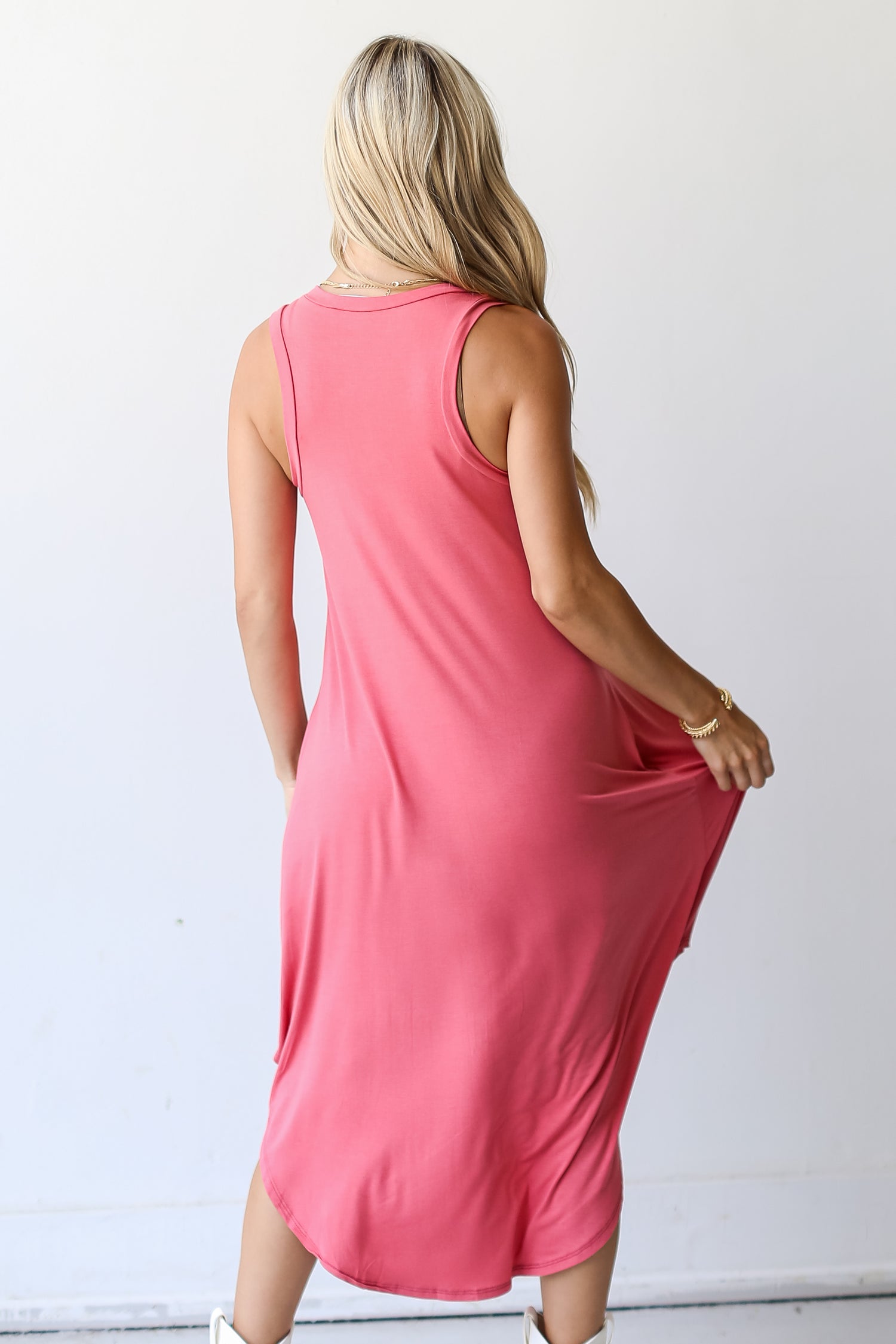 rust Midi Dress back view